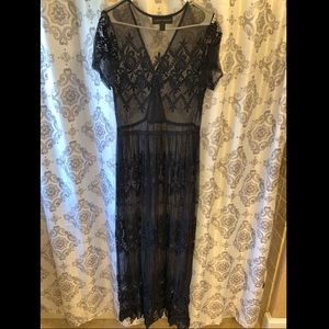 Long black lace dress in perfect condition!